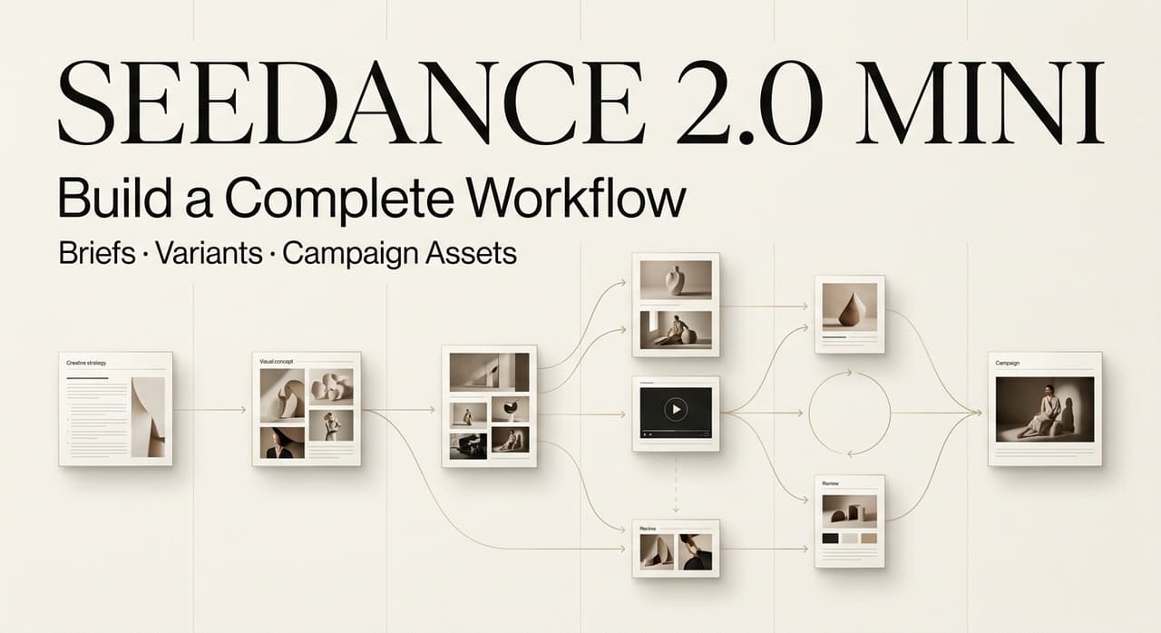 Discover how to build a complete creative workflow for briefs and campaign assets using the new Seedance 2.0 Mini model.