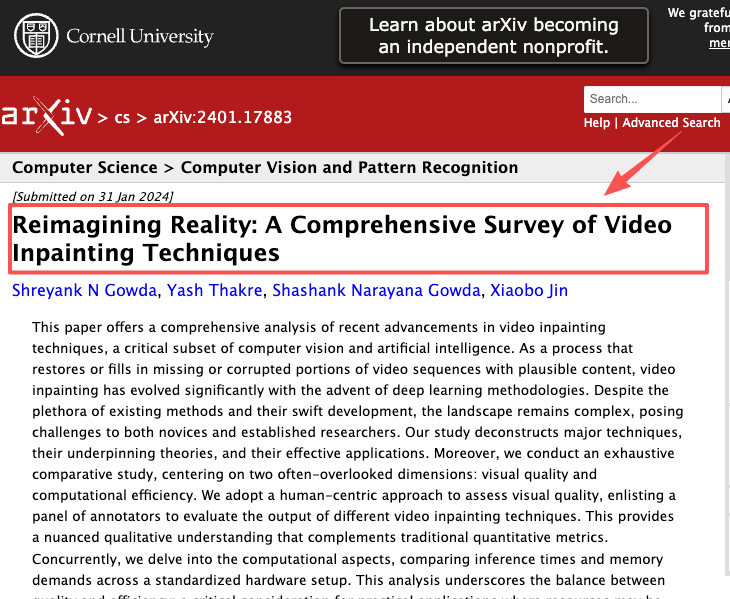 Research paper on video inpainting techniques exploring algorithmic ways on how to remove text on a video cleanly.