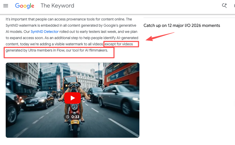 Google adds visible watermarks to AI videos while keeping SynthID detection. Latest update impacting the best free AI text to video generators 2026 and content provenance.