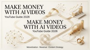 Marketing banner for a YouTube guide explaining how to remove text on a video for better content monetization.