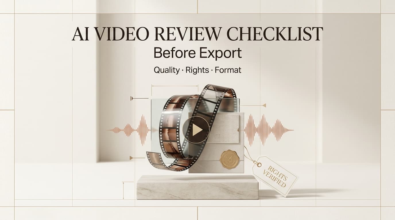 Essential checklist using script visuals for ai generation to ensure quality, rights, and format compliance before export.