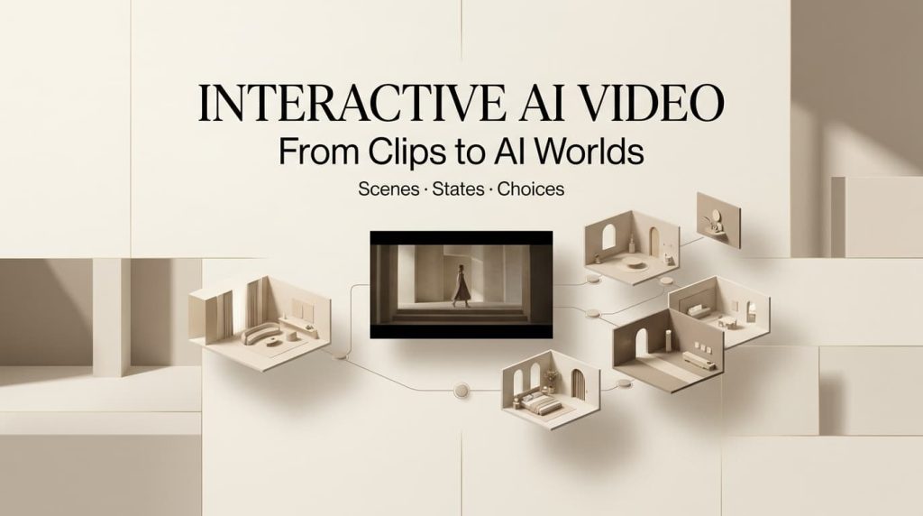 Explore how an interactive AI video transforms standard clips into dynamic AI worlds featuring scenes, states, and user choices.
