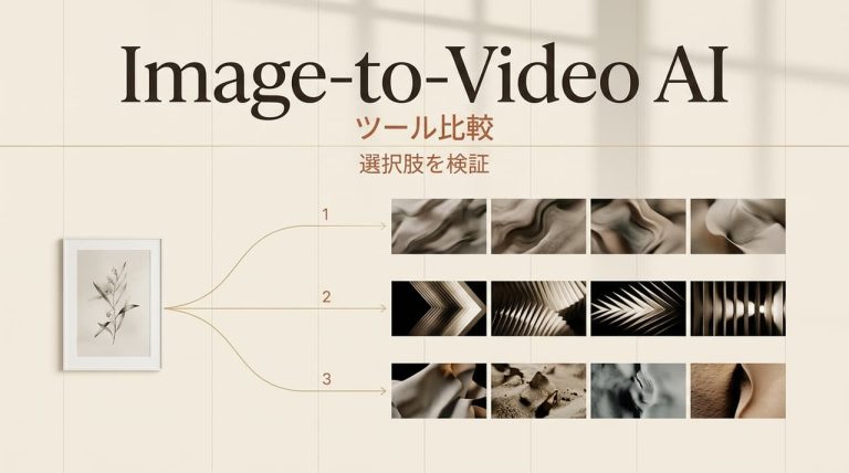 ai image to video uncensoredを活用した画像から動画への変換ツールを比較するエディトリアルデザインのアイキャッチ画像です。複数の選択肢や出力結果のバリエーションを分かりやすく提示しています。