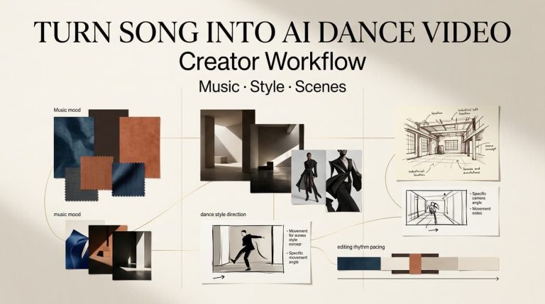 Follow this creative workflow to turn song into dance video by planning music, style, and scenes for AI generation.