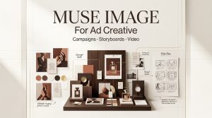 Use Muse Image to design professional ad creatives, including concept mood boards and storyboards for high-impact video campaigns.