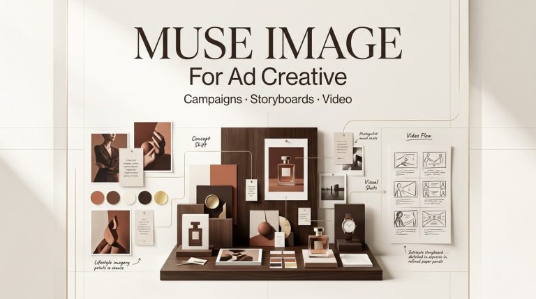 Use Muse Image to design professional ad creatives, including concept mood boards and storyboards for high-impact video campaigns.