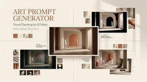 Plan your AI video styles and moods efficiently using this professional art prompt generator interface design.