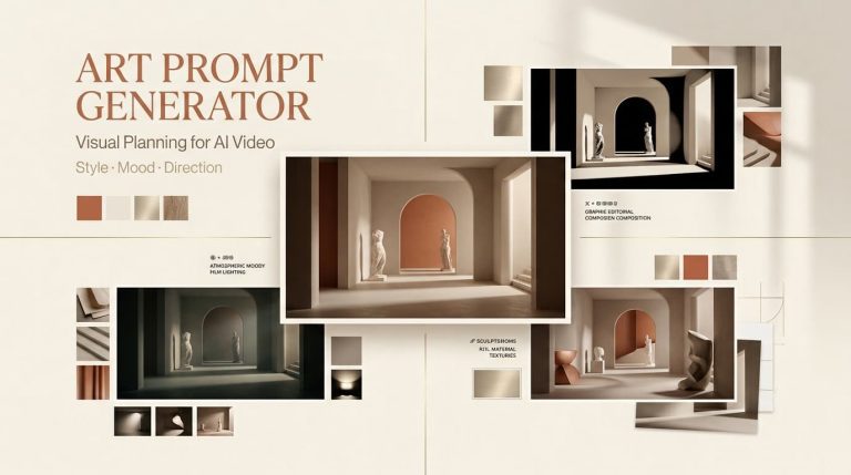 Plan your AI video styles and moods efficiently using this professional art prompt generator interface design.