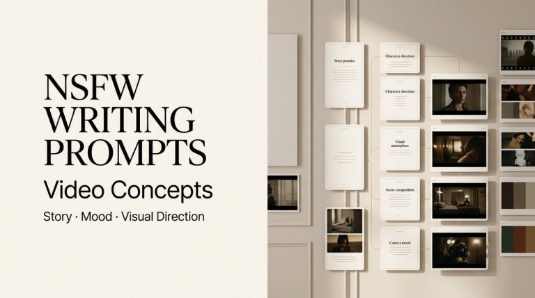 Explore creative nsfw writing prompts designed for video concepts, focusing on storytelling, mood, and visual direction.