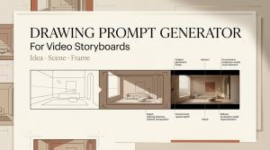 Use an advanced drawing prompt generator to transform rough sketches and scene concepts into production-ready storyboards.