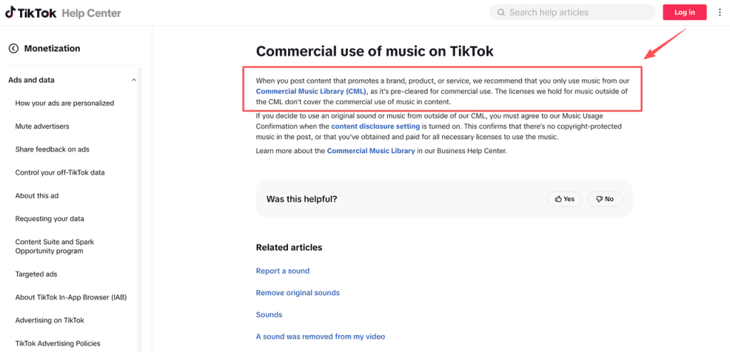 Understand commercial usage rights and rules when publishing tracks created with Treblo AI music on TikTok.