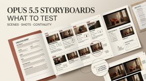 Explore professional creative briefs and visual layouts designed with a modern claude opus 5.5 storyboard template.