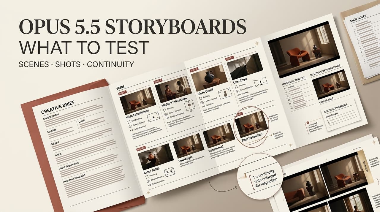 Explore professional creative briefs and visual layouts designed with a modern claude opus 5.5 storyboard template.