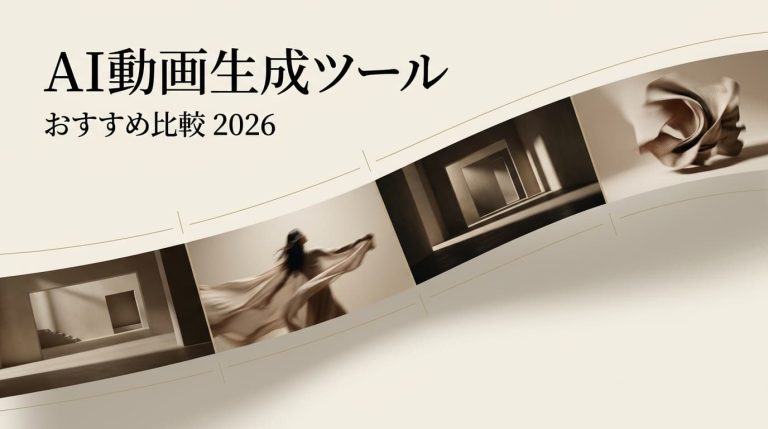 無検閲系AI動画生成ツールの2026年最新おすすめ比較を紹介するバナー画像です。フィルム風のデザインの中に洗練された映像サンプルが配置され、クリエイティブな選択肢を分かりやすく伝えています。