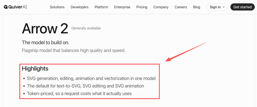 Discover the powerful QuiverAI flagship model designed for high-quality SVG generation, editing, and arrow 2 animation.