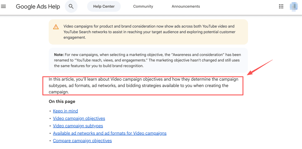 Follow best practices from our video marketing checklist to set up objectives and target audiences on Google Ads.