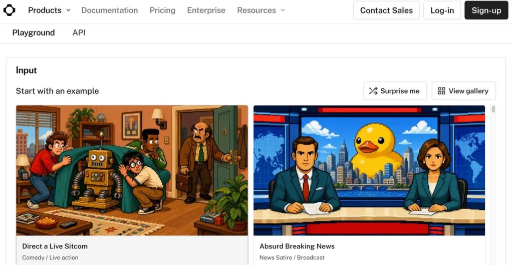 Test creative text prompts and explore interactive media generations within the official H3 Max workflow playground.