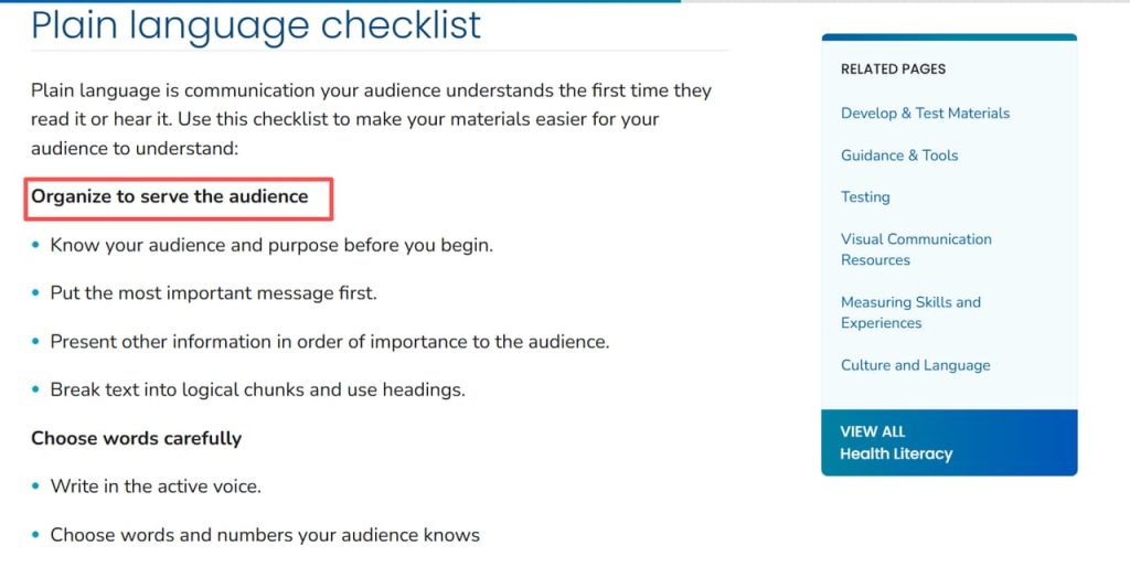 Apply plain language checklists to structure content clearly when writing about sex education porn videos.