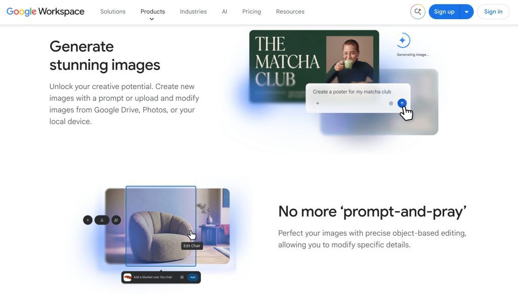 Generate stunning visuals and avoid prompt errors with Google Pics AI video design and editing tools.