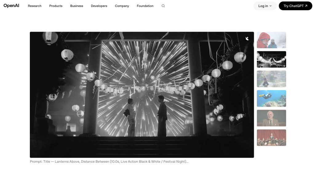 View a black-and-white festival night sample video created using advanced features from a sora 2 prompt generator.