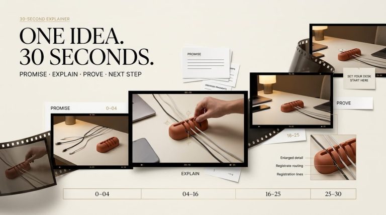 Plan out every second with a structured timeline for your next 30 second explainer video project.