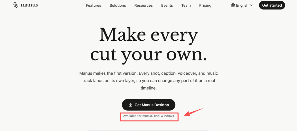 Download the manus studio video editor for macOS and Windows to customize every shot, caption, and music track easily.