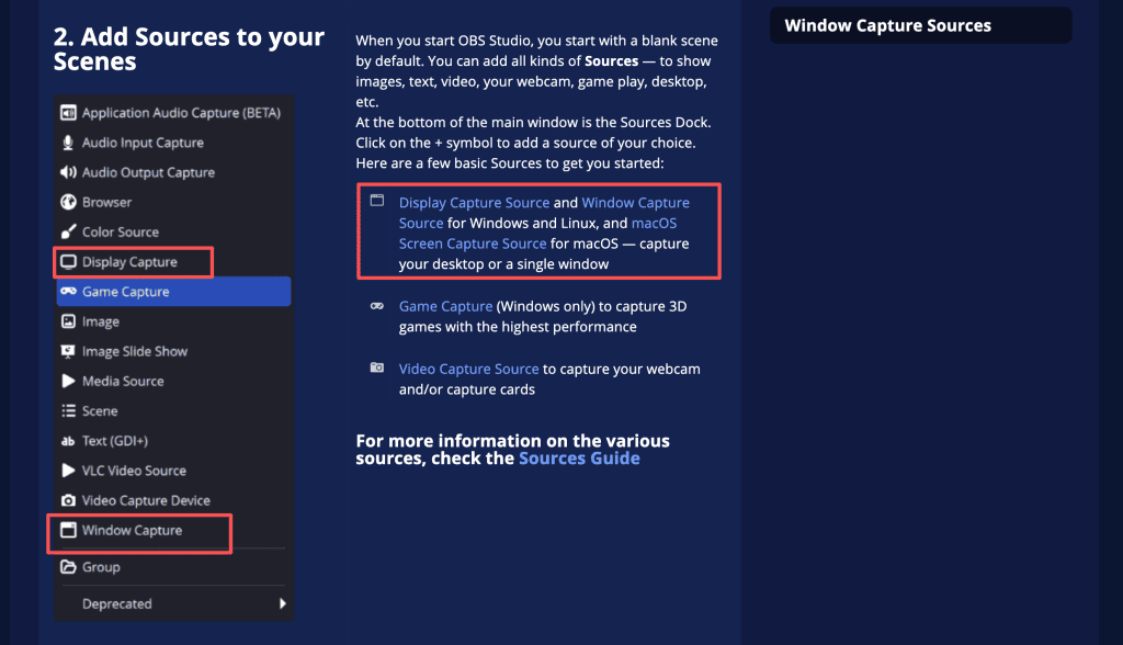 Master how to make tutorial videos by adding display capture and window capture sources to your streaming scenes.