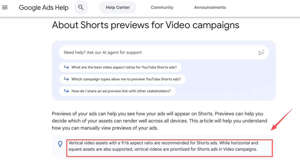 Learn about video ad aspect ratios and preview guidelines when running a 30 second explainer video campaign.