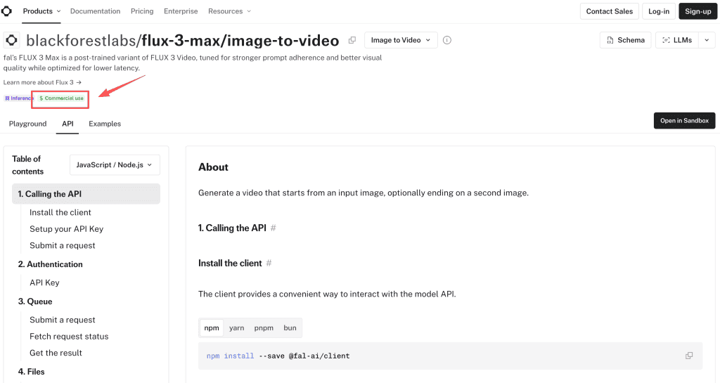 Check commercial licensing terms and API integration guidelines for developers building with FLUX 3 Max.