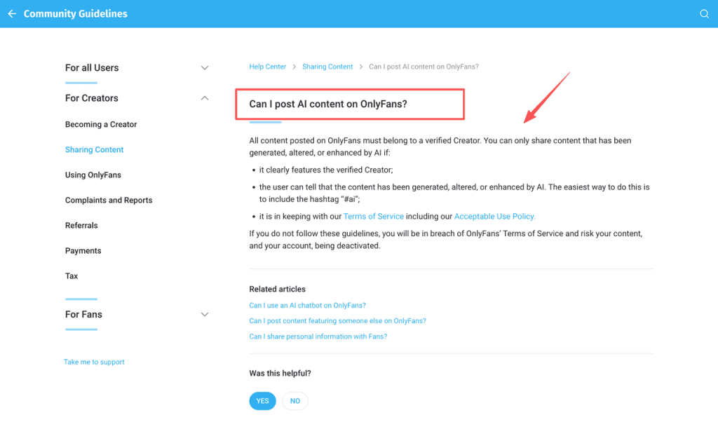 Review official community guidelines and hashtag requirements needed before posting and sharing ai onlyfans videos.