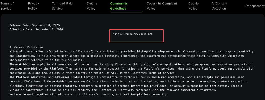 Review community guidelines and safety policies for safe content creation using kling 4.0 flash prompts.